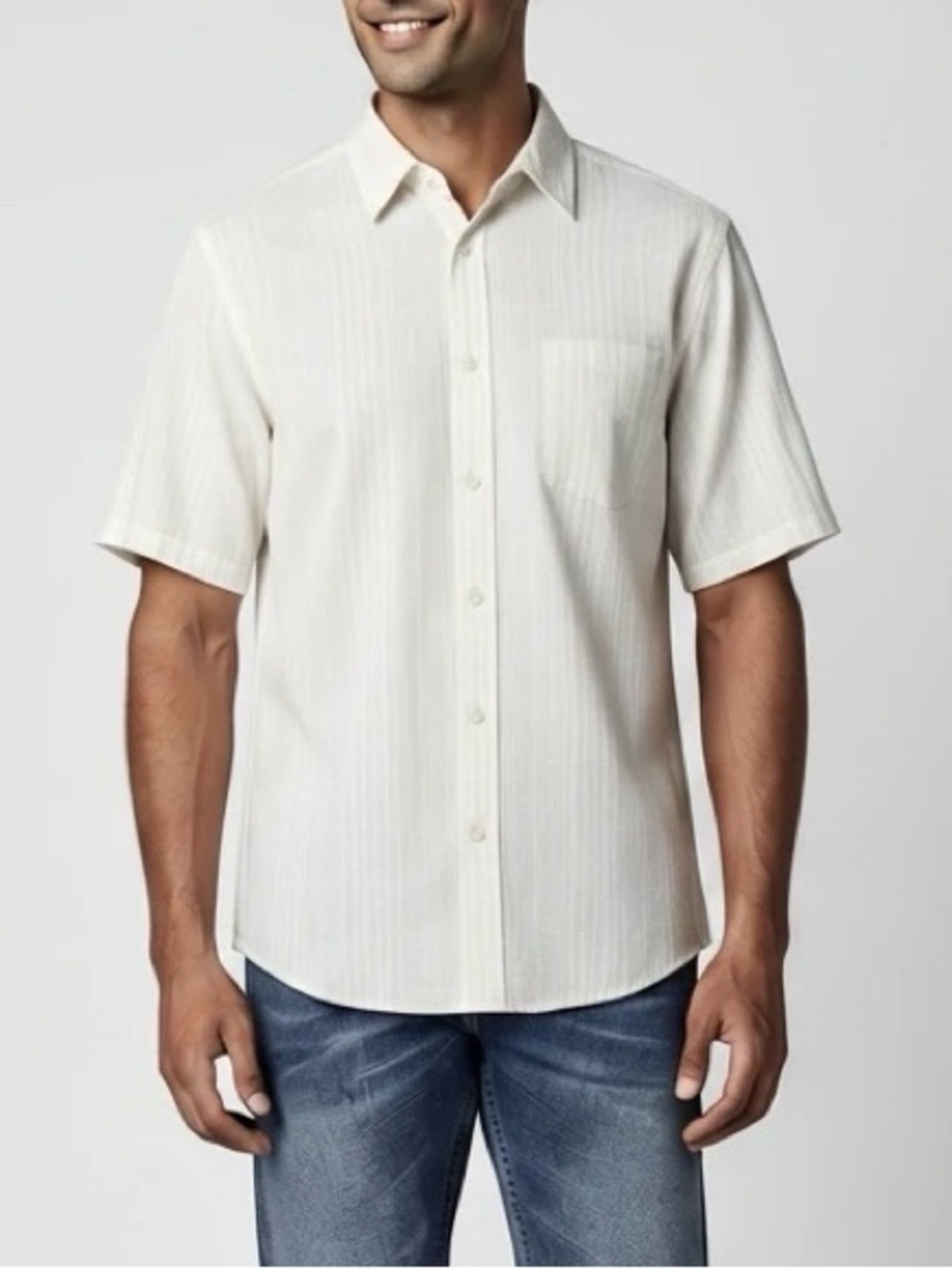 Eddie Bauer Tan Plaid Short Sleeve Button Down Shirt